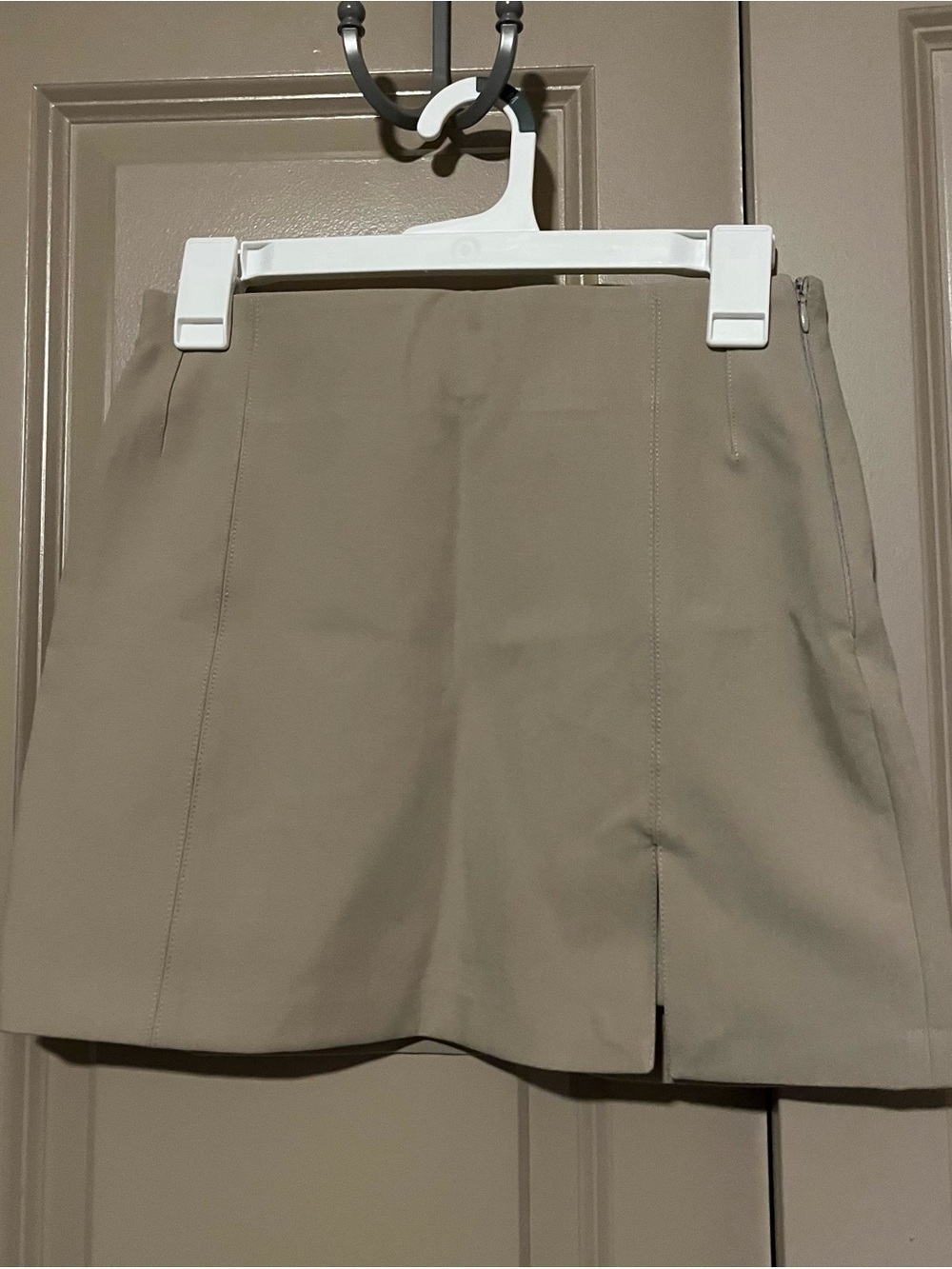 Zara Taupe A-Line Skort with Front Slit